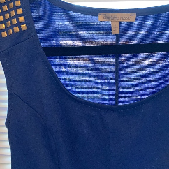 Dark blue peplum top - Picture 5 of 5